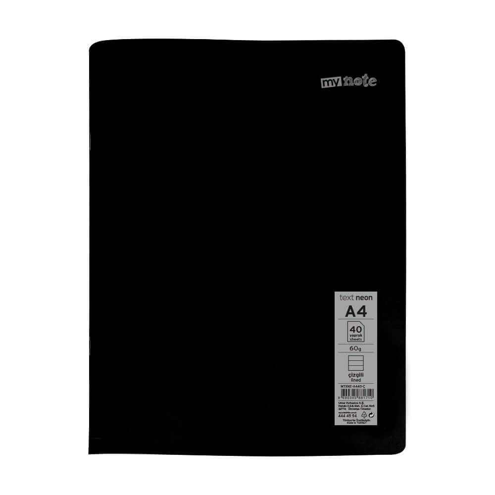 Caiet capsat Mynote, format A4, 40 file offset 60 g/mp, liniatura dictando, coperta PP neon, mix de 8 culori Caiet capsat Mynote, format A4, 40 file offset 60 g/mp, liniatura dictando, coperta PP neon, mix de 8 culori